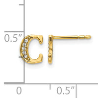 14k Diamond Initial C Earrings-EM4170C-004-YA