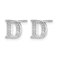 14k White Gold Diamond Initial D Earrings-EM4170D-008-WA