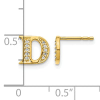 14k Diamond Initial D Earrings-EM4170D-008-YA