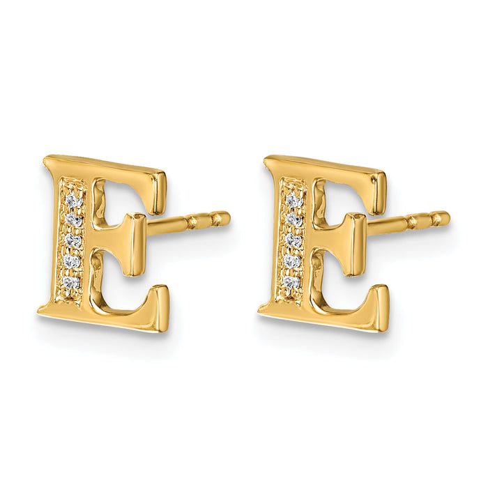 14k Diamond Initial E Earrings-EM4170E-003-YA
