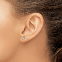 14k White Gold Diamond Initial F Earrings-EM4170F-003-WA