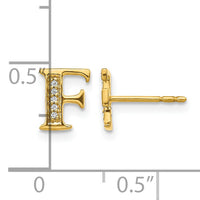 14k Diamond Initial F Earrings-EM4170F-003-YA