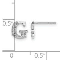 14k White Gold Diamond Initial G Earrings-EM4170G-005-WA
