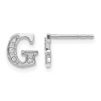14k White Gold Diamond Initial G Earrings-EM4170G-005-WA