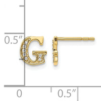 14k Diamond Initial G Earrings-EM4170G-005-YA