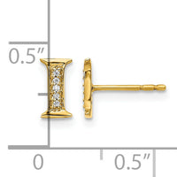 14k Diamond Initial I Earrings-EM4170I-003-YA