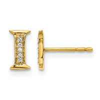 14k Diamond Initial I Earrings-EM4170I-003-YA