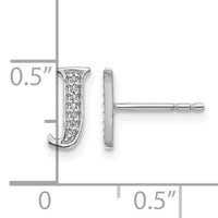 14k White Gold Diamond Initial J Earrings-EM4170J-004-WA