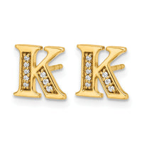 14k Diamond Initial K Earrings-EM4170K-005-YA
