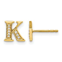 14k Diamond Initial K Earrings-EM4170K-005-YA