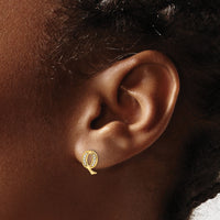 14k Diamond Initial Q Earrings-EM4170Q-007-YA
