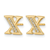 14k Diamond Initial X Earrings-EM4170X-005-YA