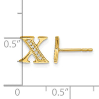14k Diamond Initial X Earrings-EM4170X-005-YA
