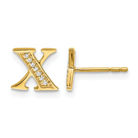 14k Diamond Initial X Earrings-EM4170X-005-YA