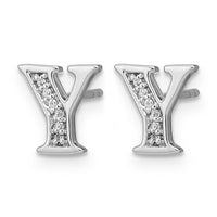 14k White Gold Diamond Initial Y Earrings-EM4170Y-004-WA