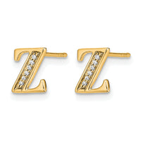 14k Diamond Initial Z Earrings-EM4170Z-004-YA