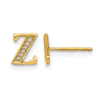 14k Diamond Initial Z Earrings-EM4170Z-004-YA