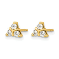 14k 3-stone Diamond Triangle Earrings-EM4171-025-YA