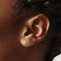 14k 3-stone Diamond Triangle Earrings-EM4171-025-YA