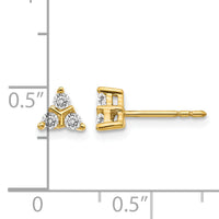 14k 3-stone Diamond Triangle Earrings-EM4171-025-YA