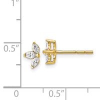 14k 3-stone Marquise Diamond Earrings-EM4177-040-YA