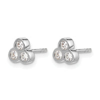 14k White Gold 3-stone Diamond Earrings-EM4179-025-WA