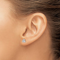 14k White Gold 3-stone Diamond Earrings-EM4179-025-WA