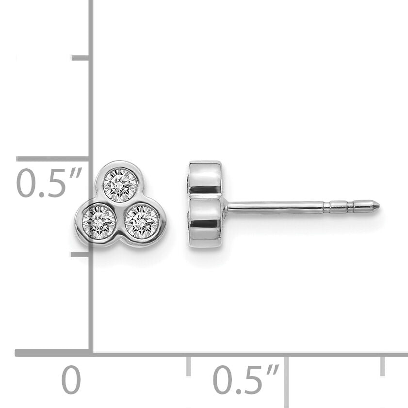 14k White Gold 3-stone Diamond Earrings-EM4179-025-WA