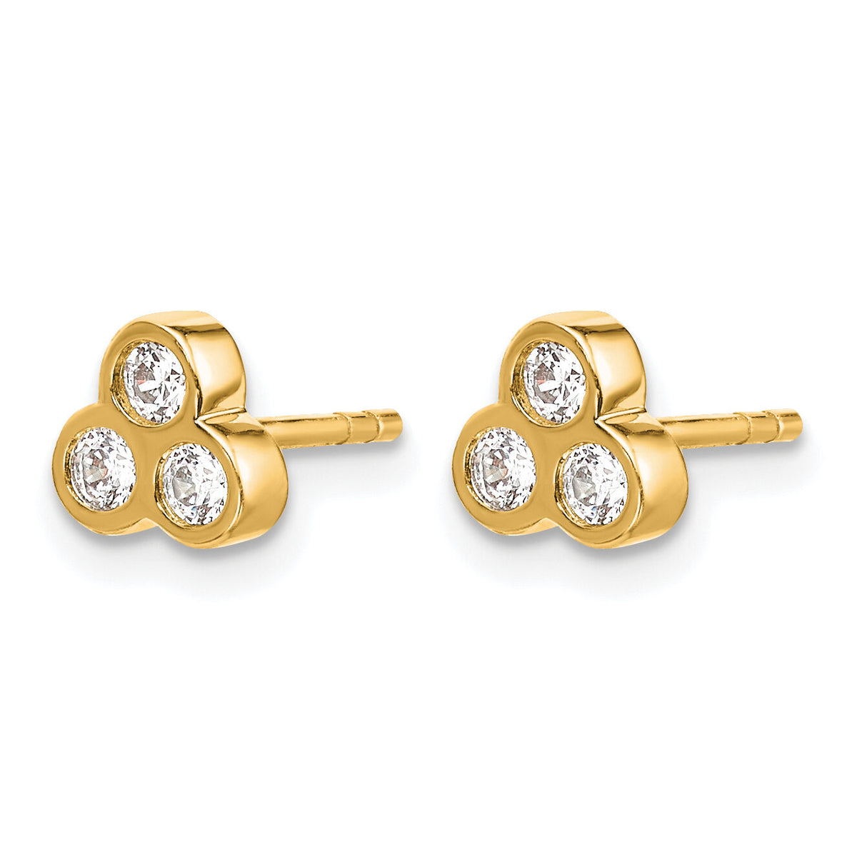 14k 3-stone Diamond Earrings-EM4179-025-YA