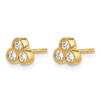 14k 3-stone Diamond Earrings-EM4179-025-YA