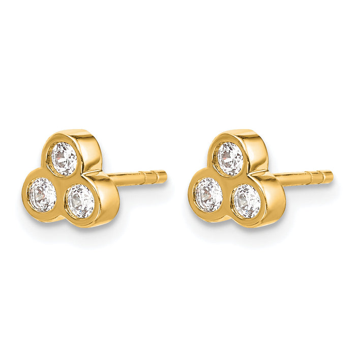 14k 3-stone Diamond Earrings-EM4179-025-YA