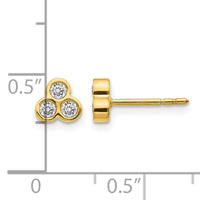 14k 3-stone Diamond Earrings-EM4179-025-YA
