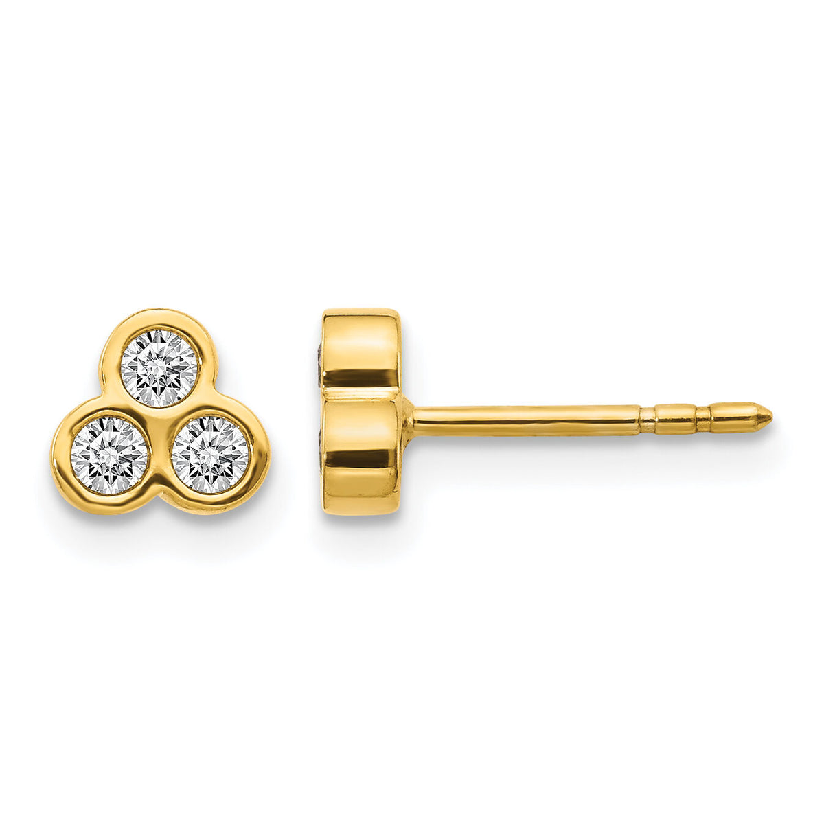 14k 3-stone Diamond Earrings-EM4179-025-YA