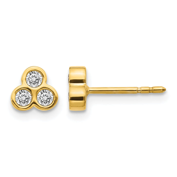 14k 3-stone Diamond Earrings-EM4179-025-YA