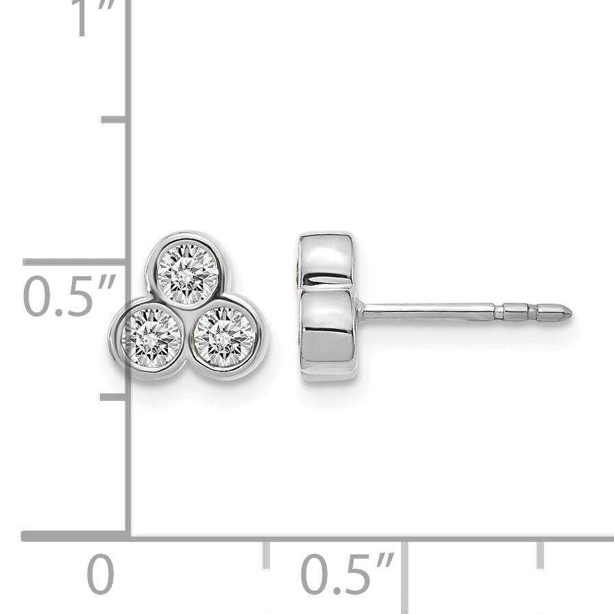 14k White Gold 3-stone Diamond Earrings-EM4179-050-WA