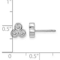 14k White Gold 3-stone Diamond Earrings-EM4179-050-WA