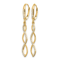 14k Diamond Leverback Earrings-EM4181-033-YA