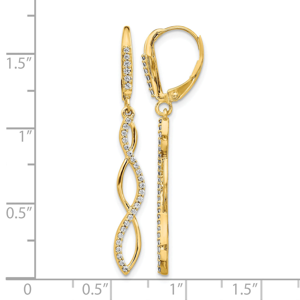 14k Diamond Leverback Earrings-EM4181-033-YA