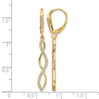 14k Diamond Leverback Earrings-EM4181-033-YA