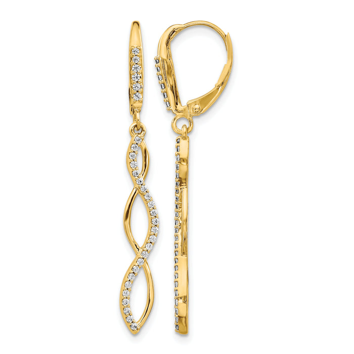 14k Diamond Leverback Earrings-EM4181-033-YA