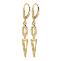 14k Diamond Triangle Leverback Earrings-EM4187-045-YA