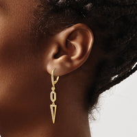 14k Diamond Triangle Leverback Earrings-EM4187-045-YA