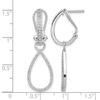 14k White Gold Diamond Teardrop Dangle Omega Back Earrings-EM4204-050-WA