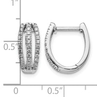 14k White Gold 3-row Diamond Hinged Hoop Earrings-EM4220-050-WA