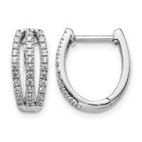 14k White Gold 3-row Diamond Hinged Hoop Earrings-EM4220-050-WA