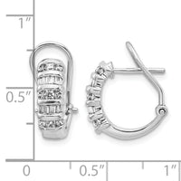 14k White Gold Diamond Omega Back Hoop Earrings-EM4223-053-WA