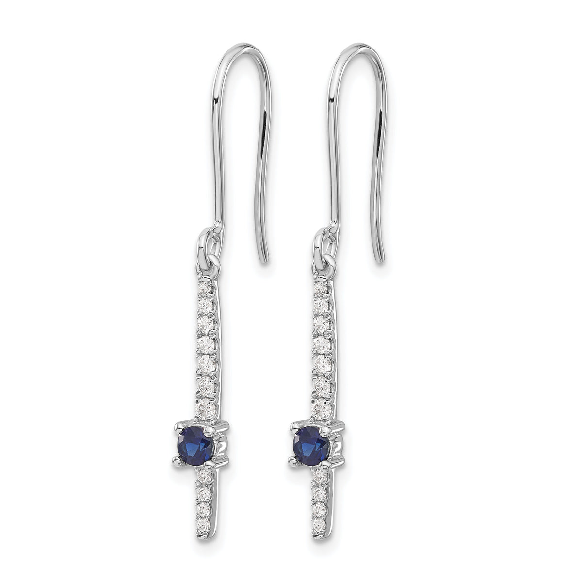 14k White Gold Diamond and Sapphire Fancy Earrings-EM4228-SA-050-WA