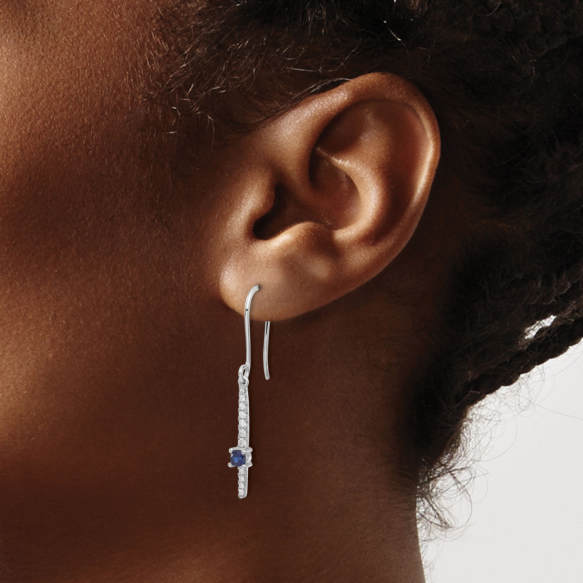 14k White Gold Diamond and Sapphire Fancy Earrings-EM4228-SA-050-WA