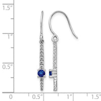 14k White Gold Diamond and Sapphire Fancy Earrings-EM4228-SA-050-WA