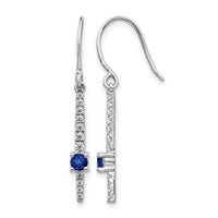 14k White Gold Diamond and Sapphire Fancy Earrings-EM4228-SA-050-WA